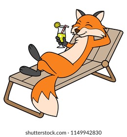 Cartoon Relaxing Fox Character