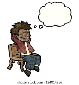 cartoon relaxing man