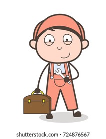 Cartoon Repairman Facial Expression Vector Illustration