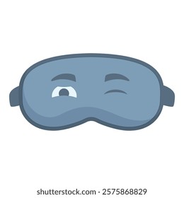 Cartoon representation of a sleeping mask winking, ideal for promoting healthy sleep habits and relaxation