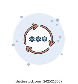 Cartoon Passwort zurücksetzen Symbol Vektor-Illustration. Aktualisierung auf Blasenhintergrund. Kennwort-Signierungskonzept ändern.