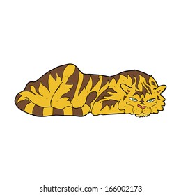 tigre en reposo de dibujos animados