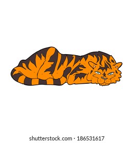 tigre en reposo de dibujos animados
