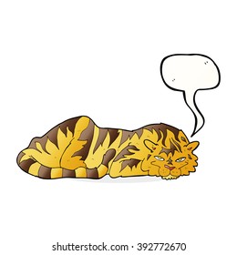 tigre en reposo con burbuja de habla