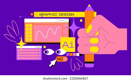 Fichas de marco de ilustrador de dibujos retro de los años 90. Memphis, funk, groove. fondo ui ux geométrico abstracto en colores vibrantes