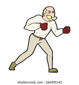 cartoon retro boxer man