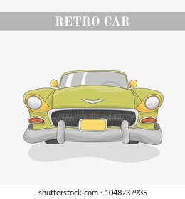 Cartoon retro car