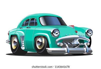 Cartoon retro car. Available eps-10 vector format separated by groups and layers with transparency effects for one-click repaint