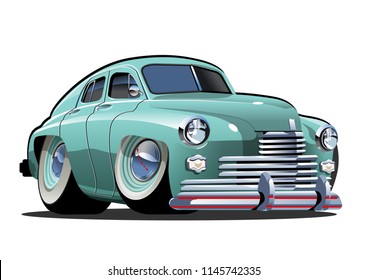 Cartoon retro car. Available eps-10 vector format separated by groups and layers with transparency effects for one-click repaint