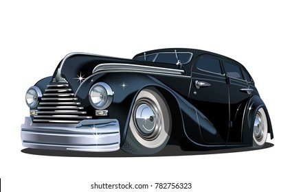 Cartoon retro car. Available eps-10 vector format separated by groups for easy edit