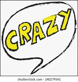 cartoon retro crazy and bubble talk,  vector illustration