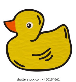 Cartoon retro duck isolated on white background