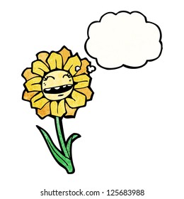 flor retro de dibujos animados