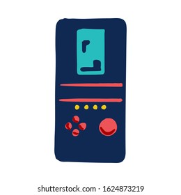 Cartoon retro game device icon isolated on white background. Vector illustration