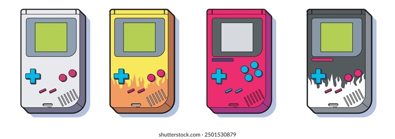 cartoon retro gaming console suitable for stickers t-shirt printable