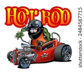 Cartoon retro hot rod. Available EPS-10 vector format separated by groups and layers for easy edit