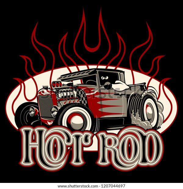 Cartoon Retro Hot Rod Poster Available Stock Vector (Royalty Free ...