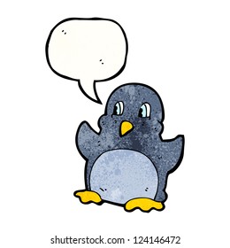 cartoon retro penguin