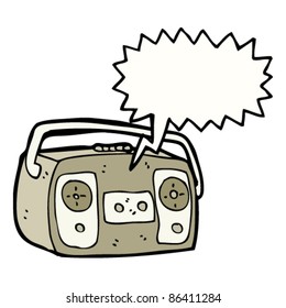 cartoon retro radio cassette player