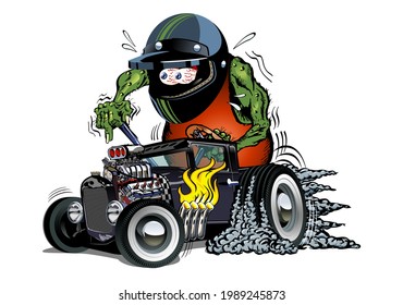 Cartoon retro rat rod. Available EPS-10 vector format separated by groups and layers for easy edit