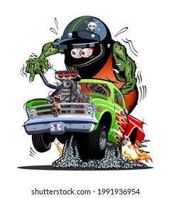 Cartoon retro rat rod. Available EPS-10 vector format separated by groups and layers for easy edit