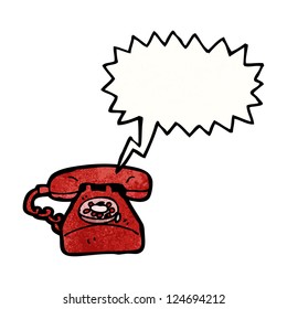 cartoon retro ringing telephone