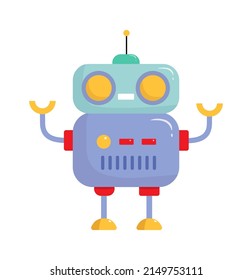 Robot retro de dibujos animados juguete. Ilustración del vector