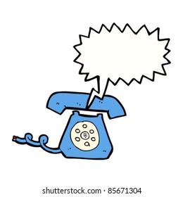 cartoon retro telephone