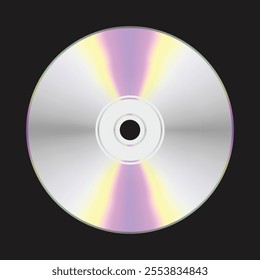 Cartoon retro y2k compact disk for personal computer. CD isolated on hite background.