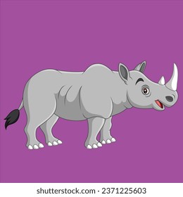 Cartoon rhino animal character design illustration