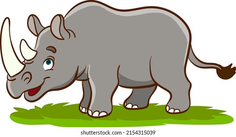 Cartoon rhino mascot vector illustration