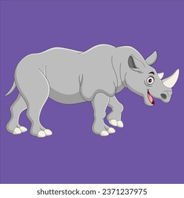 Cartoon rhino vector design illustration