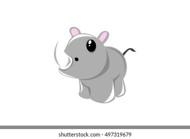 Cartoon Rhino Vector Illustration
