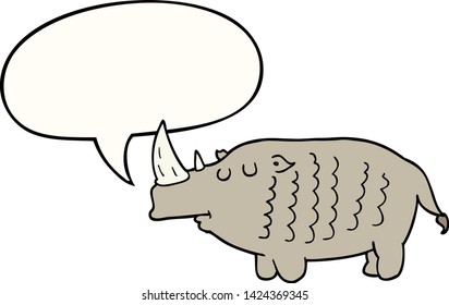 cartoon rhinoceros with speech bubble
