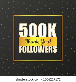 Cartoon ribbon. Creative design. Social media element. Thank you followers. Vector illustration.