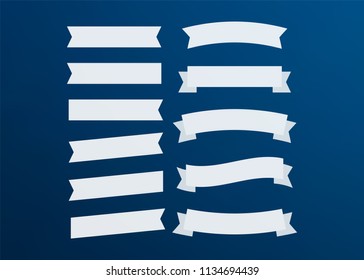 Cartoon ribbon set vector illustration. Banner ribbon vector set. Colored ribbon for decoration