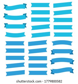 Cartoon ribbon set vector illustration. Banner ribbon vector set. Colored ribbon for decoration