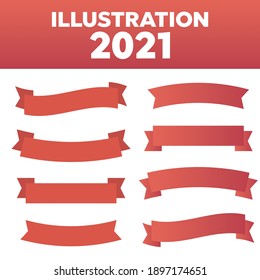 Cartoon ribbon set vector illustration. Banner ribbon vector set. Colored ribbon for decoration