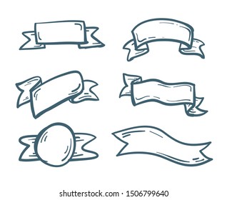 cartoon ribbon. Vector Set isolated on a white background. Ribbon collection