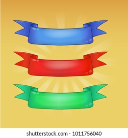 Cartoon Ribbons - Mobile Game Assets