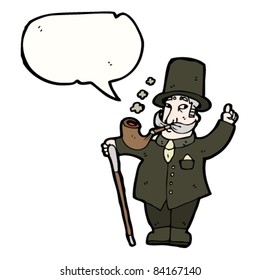 cartoon rich man with idea
