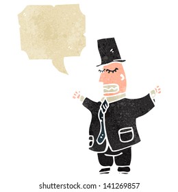 cartoon rich man with speech bubble