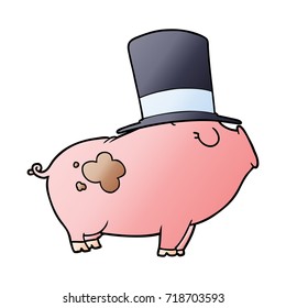 cartoon rich pig