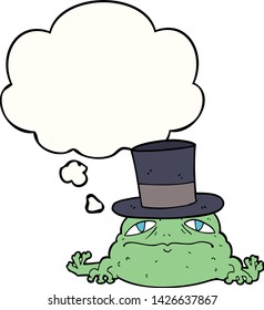 cartoon rich toad with thought bubble