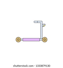 cartoon ride scooter toy colored icon. Signs and symbols can be used for web, logo, mobile app, UI, UX