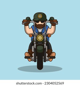  cartoon of rider motorcycle vector illustration 