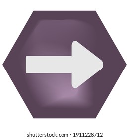 Cartoon Right Arrow Button Game Hexagon