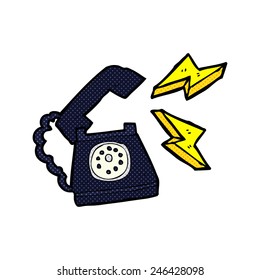 cartoon ringing telephone with thought bubble