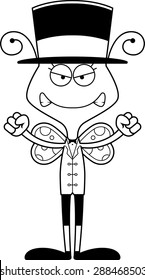 A cartoon ringmaster butterfly looking angry.