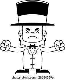 A cartoon ringmaster sasquatch looking angry.